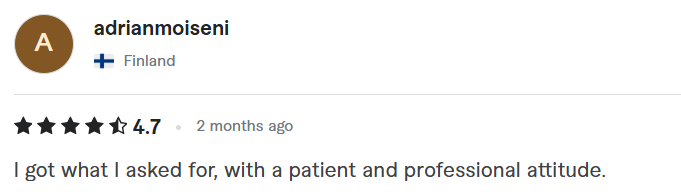 Client review screenshot 101